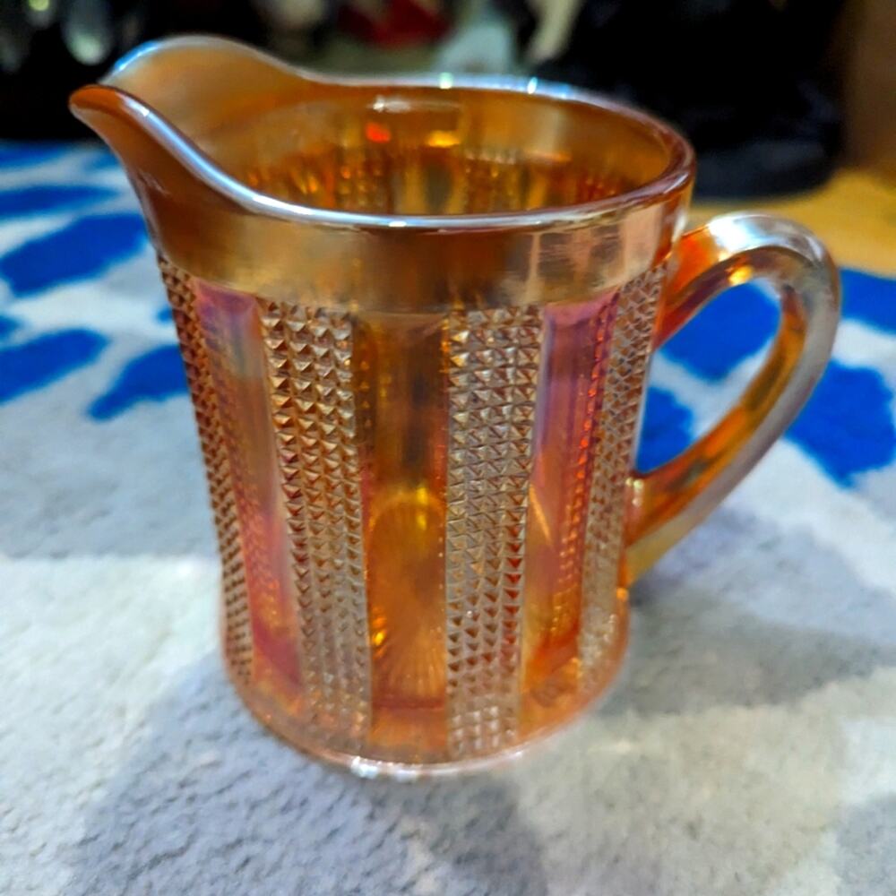 Hazel Atlas Carnival Glass Creamer, 1920s